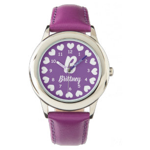 De Pulsera El reloj del niño rosado con los corazones del