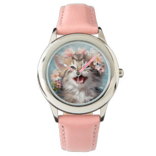 De Pulsera El reloj gatito más feliz