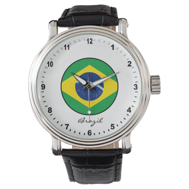 De Pulsera Elegante reloj brasileño y bandera brasileña (Anverso)