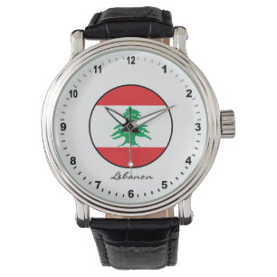 De Pulsera Elegante reloj libanés y bandera libanesa