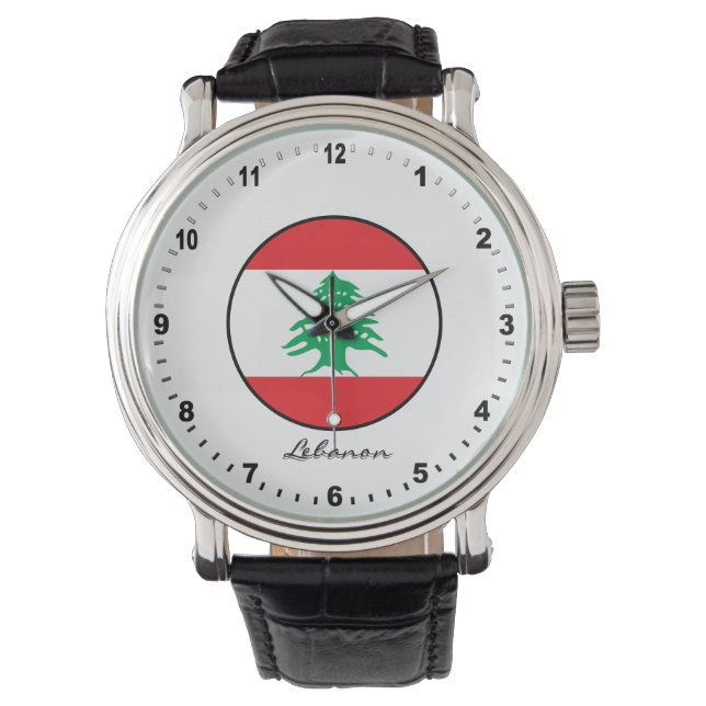 De Pulsera Elegante reloj libanés y bandera libanesa (Anverso)