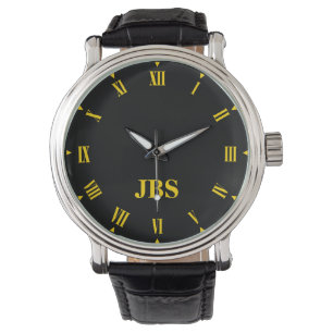 De Pulsera Elegante reloj monogramado Personalizado y número 