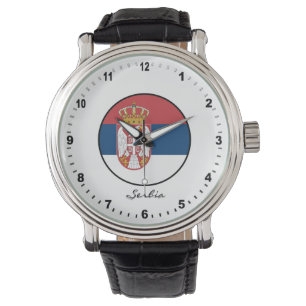 De Pulsera Elegante reloj serbio y bandera serbia