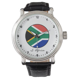 De Pulsera Elegante reloj sudafricano y bandera sudafricana