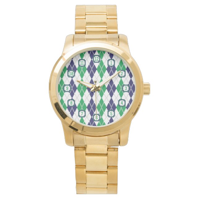 De Pulsera En el reloj Argyle verde (Anverso)
