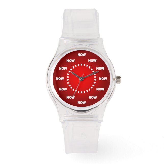 De Pulsera Encantador reloj "NOW" (rojo) (Anverso)