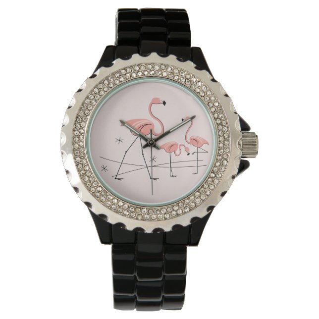 De Pulsera Flamingo Trío rosa 2 reloj (Anverso)