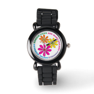 De Pulsera Flores artsy del reloj del asistente social