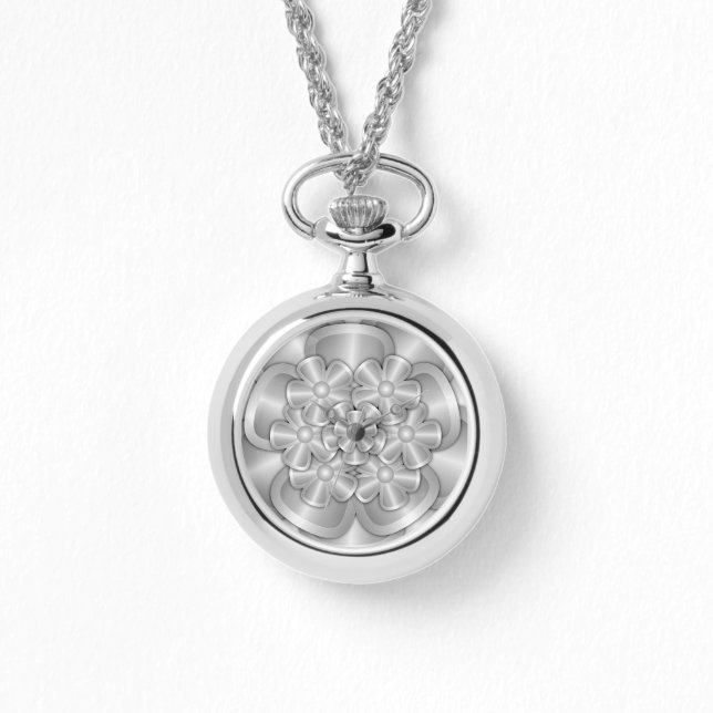 De Pulsera Flores cromadas - Reloj plateado (Anverso)