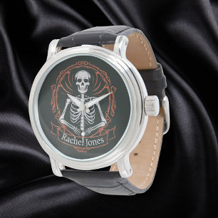 De Pulsera Gótico reloj Skeleton nombre victoriano gótico