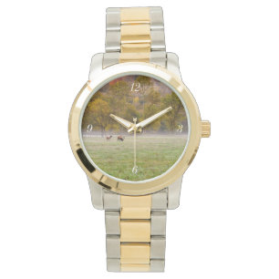 De Pulsera Grazk Pareja Elk Oro y Reloj Plateado