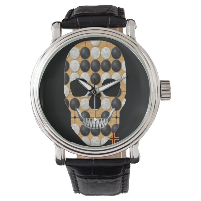 De Pulsera HANDSKULL Baduk reloj hombres cuero B2 (Anverso)