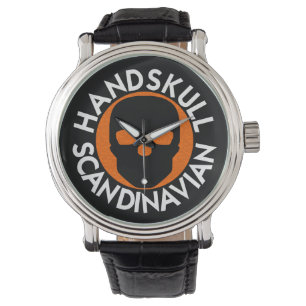 De Pulsera HANDSKULL LIV reloj naranja menrea correa cuero P3