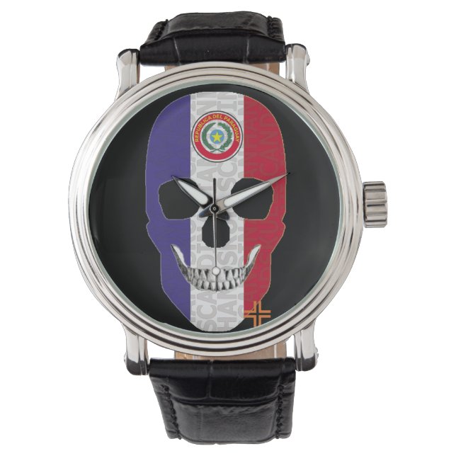 De Pulsera HANDSKULL Paraguay reloj hombres cuero B2 (Anverso)
