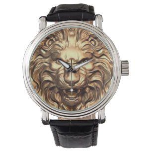 De Pulsera León dorado rugiente Cabeza eWatch Reloj
