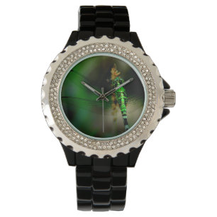 De Pulsera Libélula verde en el reloj para mujer
