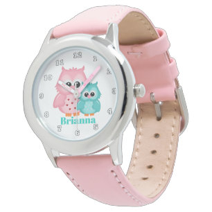 De Pulsera Los amantes lindos del búho añaden el reloj