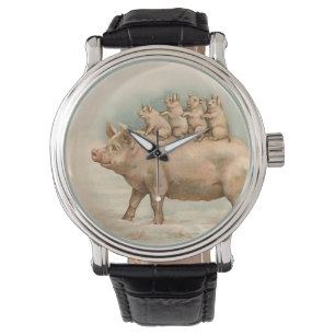 De Pulsera Los cochinillos toman un paseo - reloj del vintage