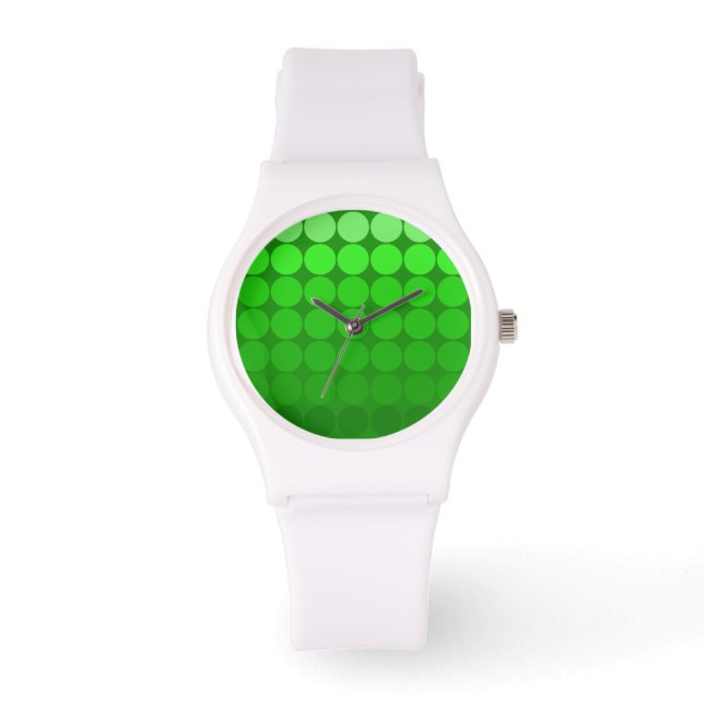 De Pulsera Mod Pop Dots Gradiente Círculos verdes Reloj blanc (Anverso)