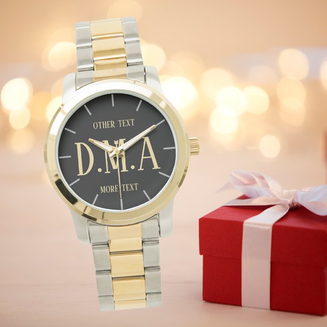 De Pulsera Monograma Reloj Hombres Personalizado Elegante Clá (Subido por el creador)