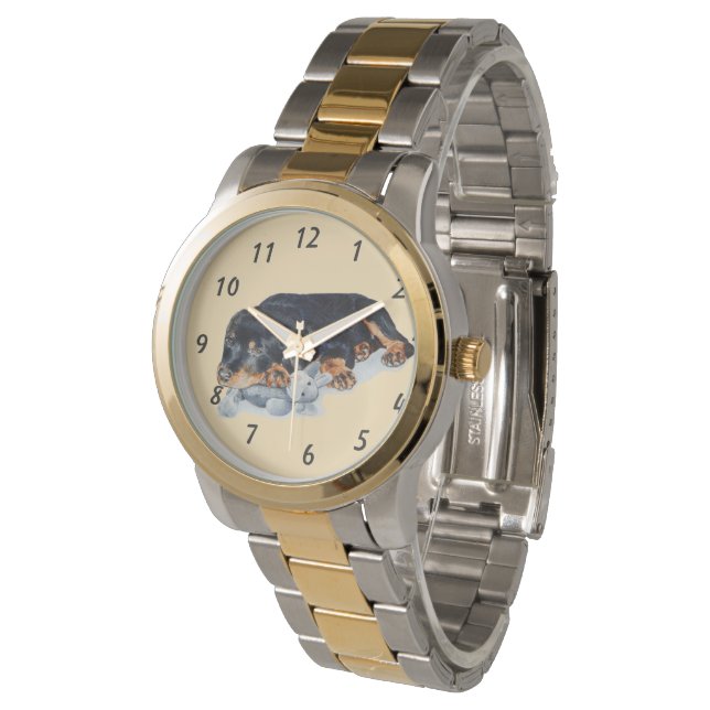 De Pulsera muy lindo rottweiler cachorro perro reloj (Angular)