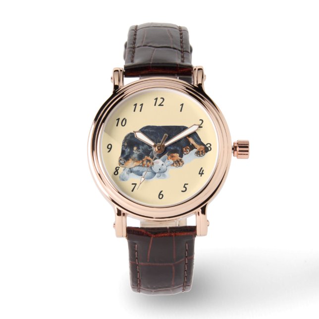 De Pulsera muy lindo rottweiler cachorro perro reloj (Anverso)