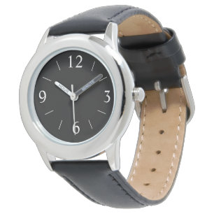 De Pulsera Negro simplista con números blancos> Reloj mascul