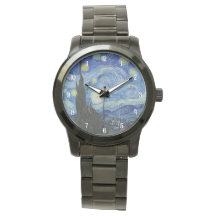 Noche Van Gogh Starry Pintura Elegante reloj mascu