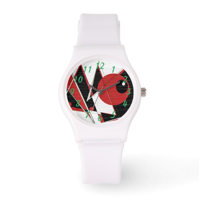 De Pulsera Observaciones rojas mirando el reloj femenino (Anverso)