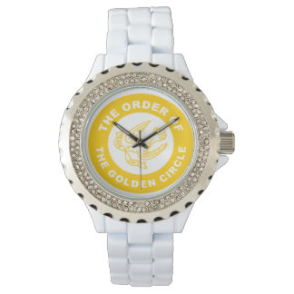 De Pulsera Orden del reloj del círculo dorado