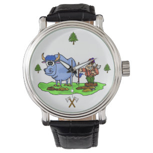 De Pulsera Paul Bunyan y bebé el reloj azul Ver del buey. 2