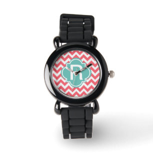 De Pulsera Personalizable verde azulado y coralino del reloj