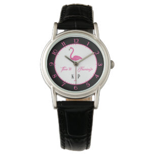 De Pulsera Personalizado Flamingo Rosa reloj clásico