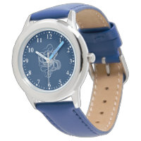 Pulpo blanco en reloj azul oscuro