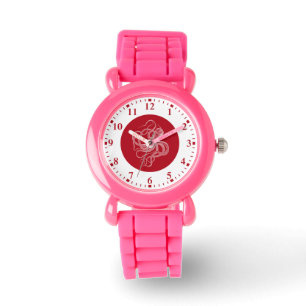 De Pulsera Pulpo blanco en reloj rojo