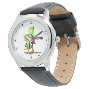 De Pulsera Rana musical tocando guitarra divertida reloj