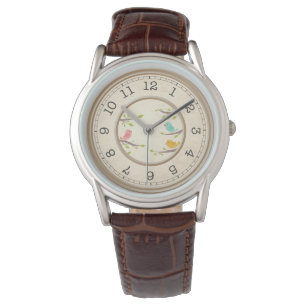De Pulsera Regalo para Padrinos Reloj Antiguo - Cuero Marrón 