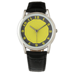 De Pulsera reloj abstracto amarillo con minutos