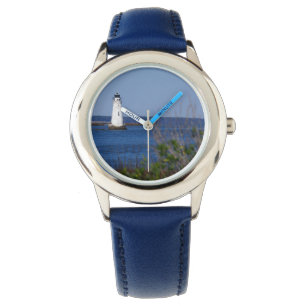 De Pulsera Reloj acuático del tema - faro con la banda azul