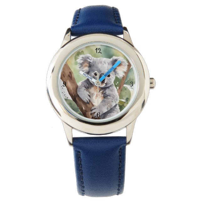 De Pulsera Reloj Adorable con Koala Bebé en Estilo Acuarela (Anverso)