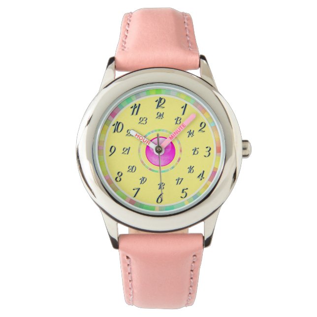 De Pulsera Reloj amarillo rosa (Anverso)