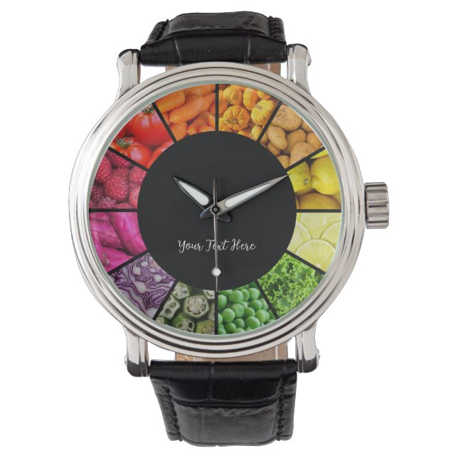 De Pulsera Reloj arcoiris alimentario - Frutas y verduras col (Anverso)