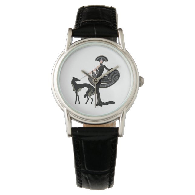 De Pulsera Reloj Art Deco Dog and Lady eWatch (Anverso)