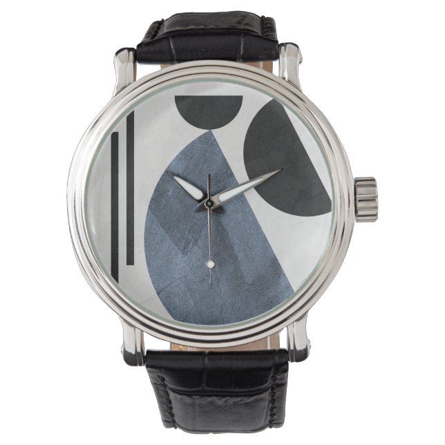 De Pulsera Reloj azul abstracto moderno (Anverso)