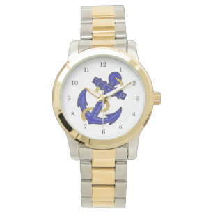 De Pulsera Reloj azul del ancla