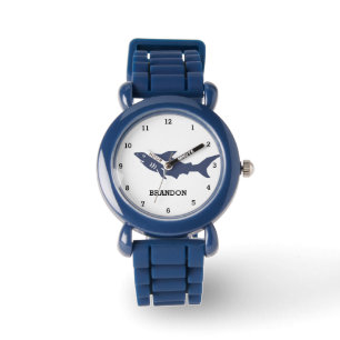De Pulsera Reloj azul moderno para niños tiburón oceánico pec