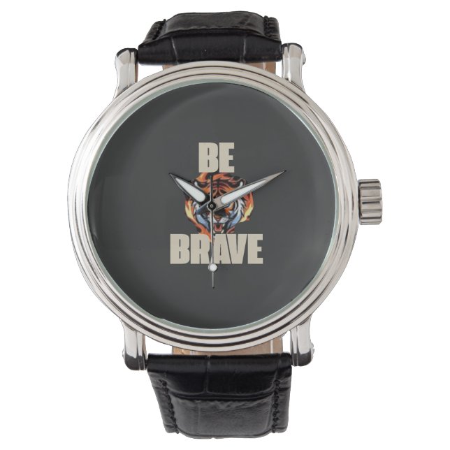 De Pulsera Reloj Be Brave Tiger | Accesorio Motivacional (Anverso)