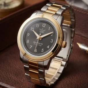 De Pulsera Reloj bicolor oro y plata con esfera numérica