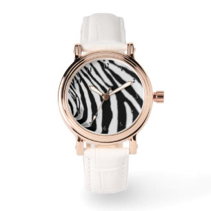 De Pulsera Reloj Cebra Rayas Negras y Blancas Diseño Moderno
