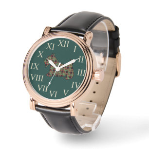 De Pulsera Reloj clásico verde Terrier Escocés regalo